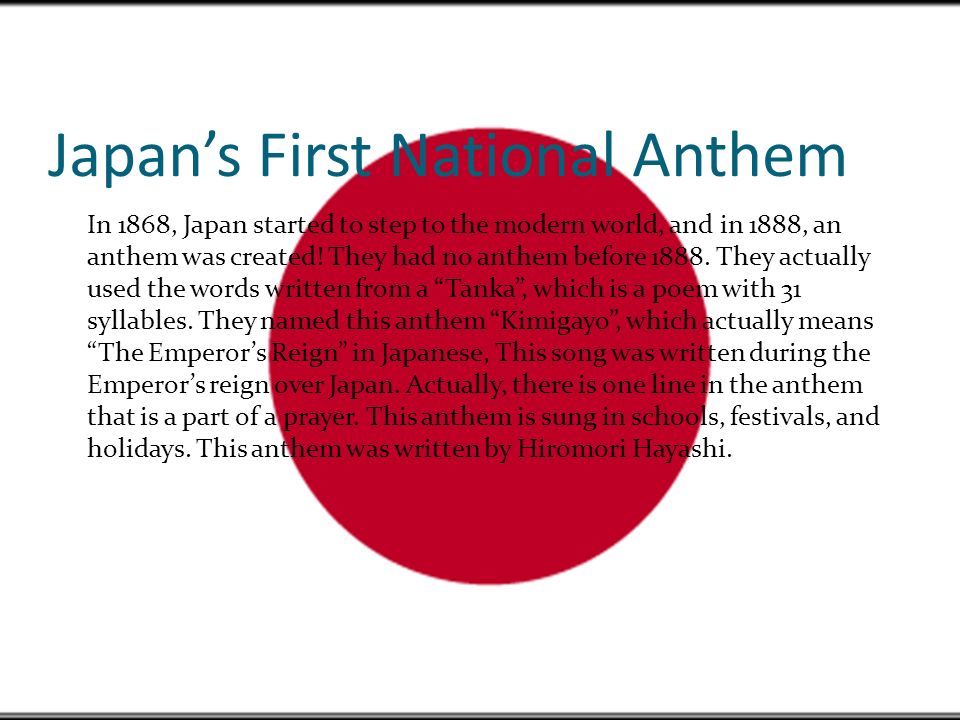 Kimigayo The National Anthem Of Japan