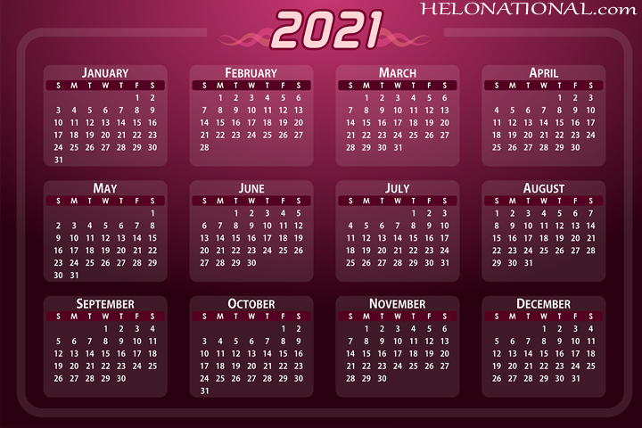 HAppy new year calender 2021