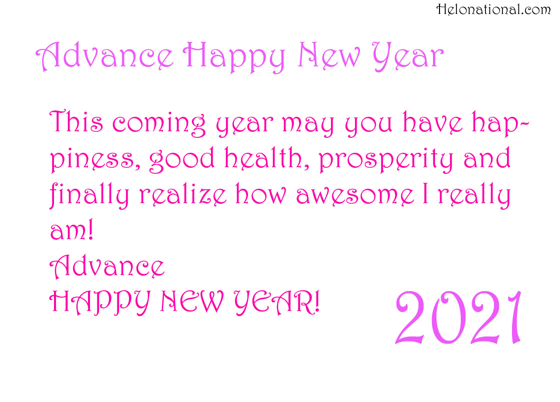 Advance Happy New Year 2021 Wishes | HNY WISHES