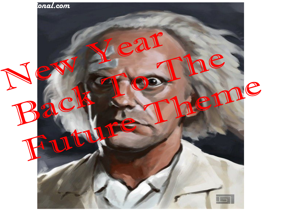 Happy new year 2023 back to the future theme