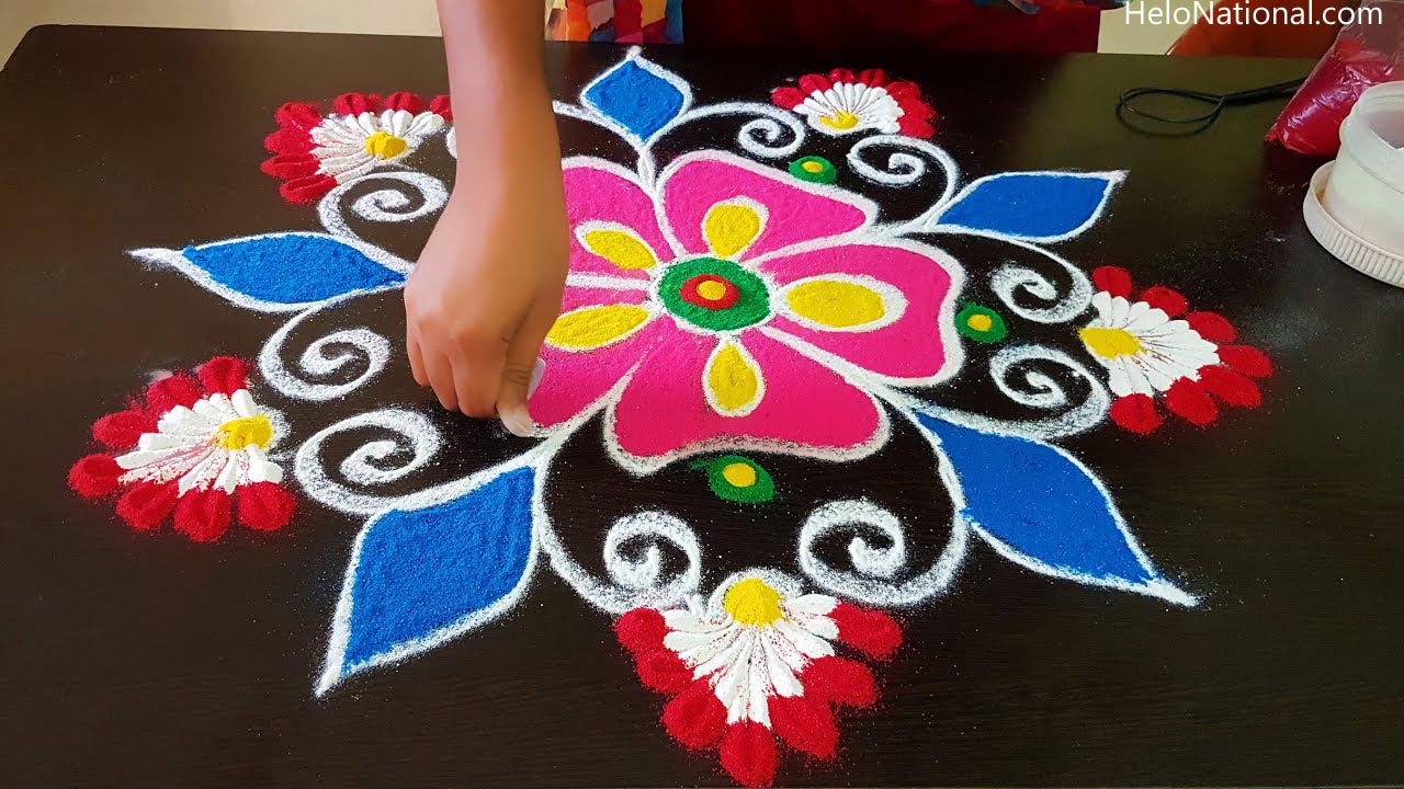 Happy New Year Rangoli making