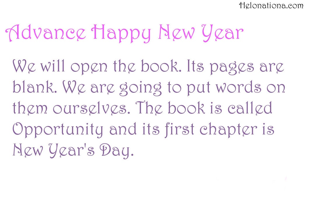Advance New Year Wishes