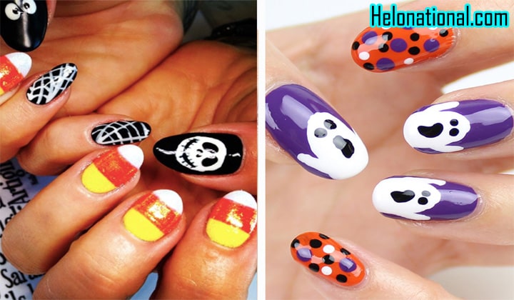 Halloween Nail Ghost Design