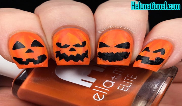 Happy Halloween Jack O Lantern Nail Arts