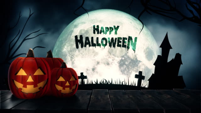 Happy Halloween Text and Background Animation