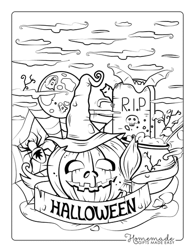 Happy halloween coloring pages