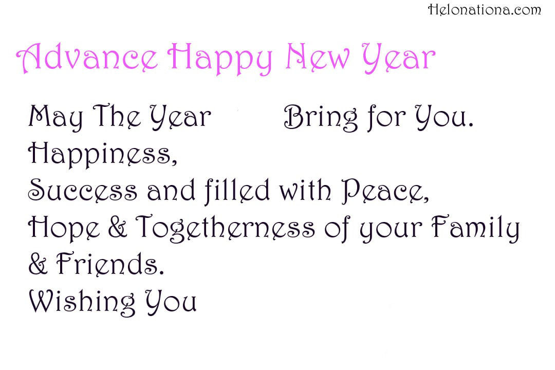 Advance Wishes of new year