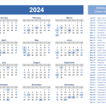 Happy New Year 2024 Calendar