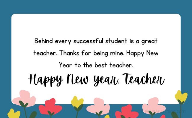 Happy New Year new year teacher wishes